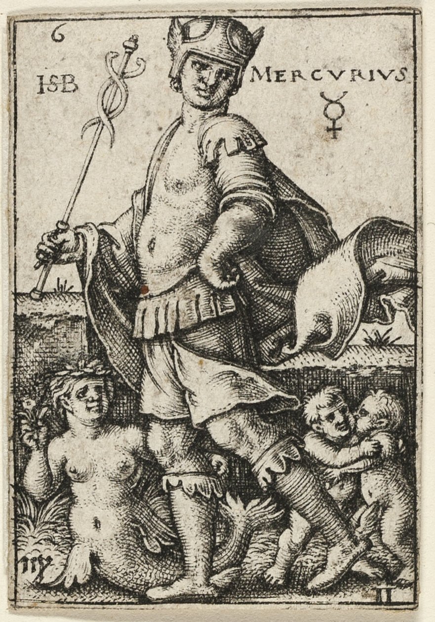 Mercure, planche 6 du livre Les sept planètes et les zodiaques - Hans Sebald Beham