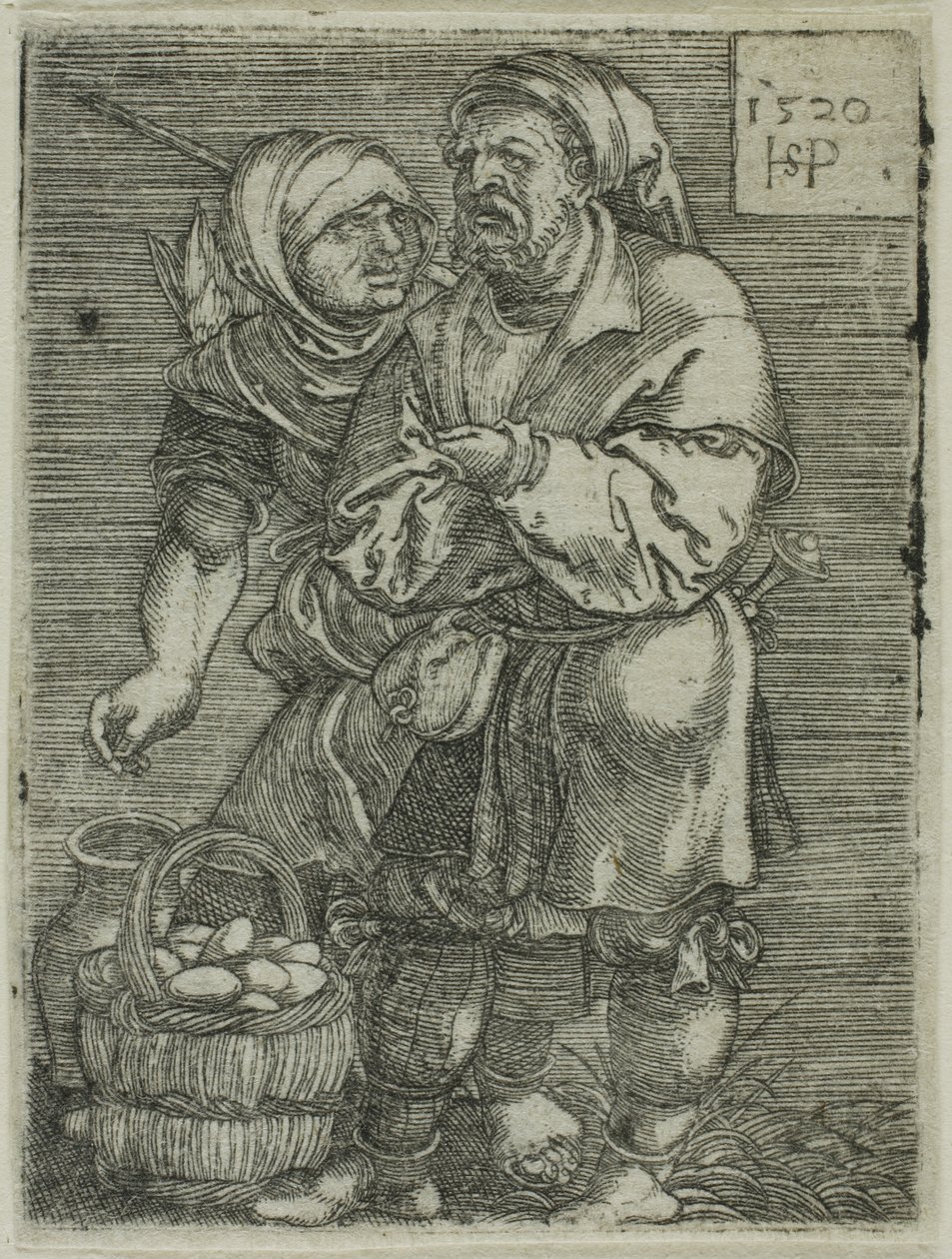 Couple de paysans vendant des œufs - Hans Sebald Beham