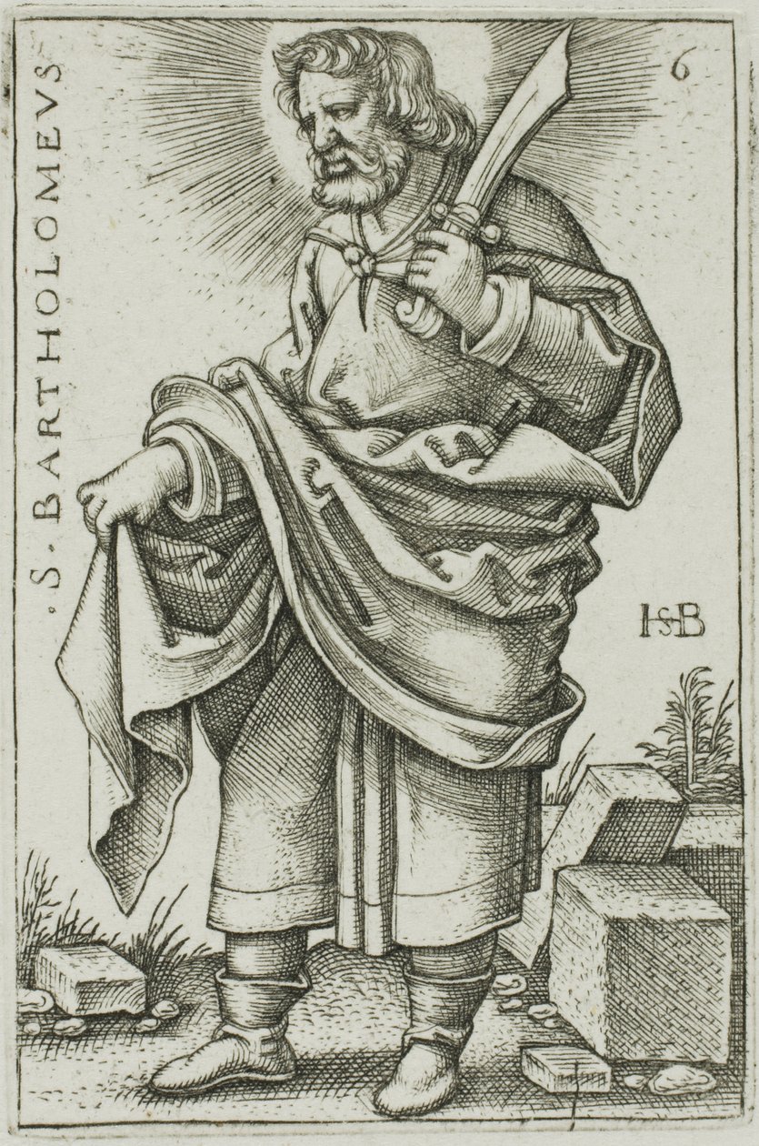 Saint Barthélemy, planche 6 de Les Douze Apôtres - Hans Sebald Beham