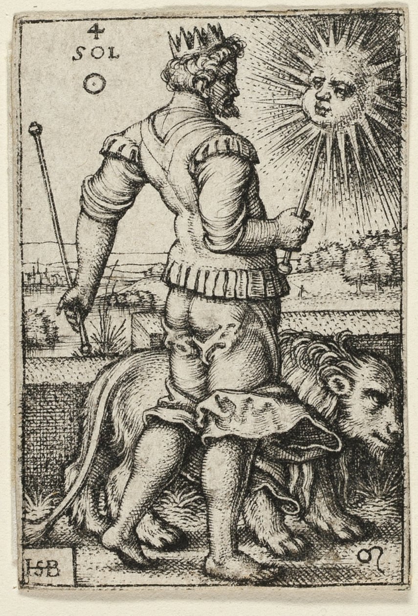 Soleil, planche quatre de Les Sept Planètes avec les Zodiacs - Hans Sebald Beham