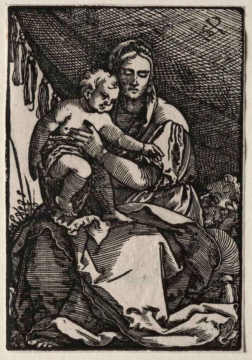 La Sainte Famille sous une tente - Hans Sebald Beham