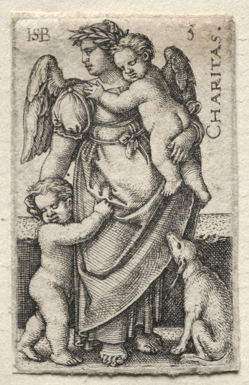 La Connaissance de Dieu et les Sept Vertus Cardinales : Charité - Charitas - Hans Sebald Beham