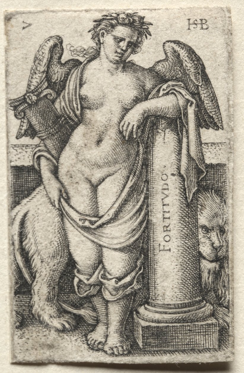 La Connaissance de Dieu et les Sept Vertus Cardinales : La Force - Fortitudo - Hans Sebald Beham