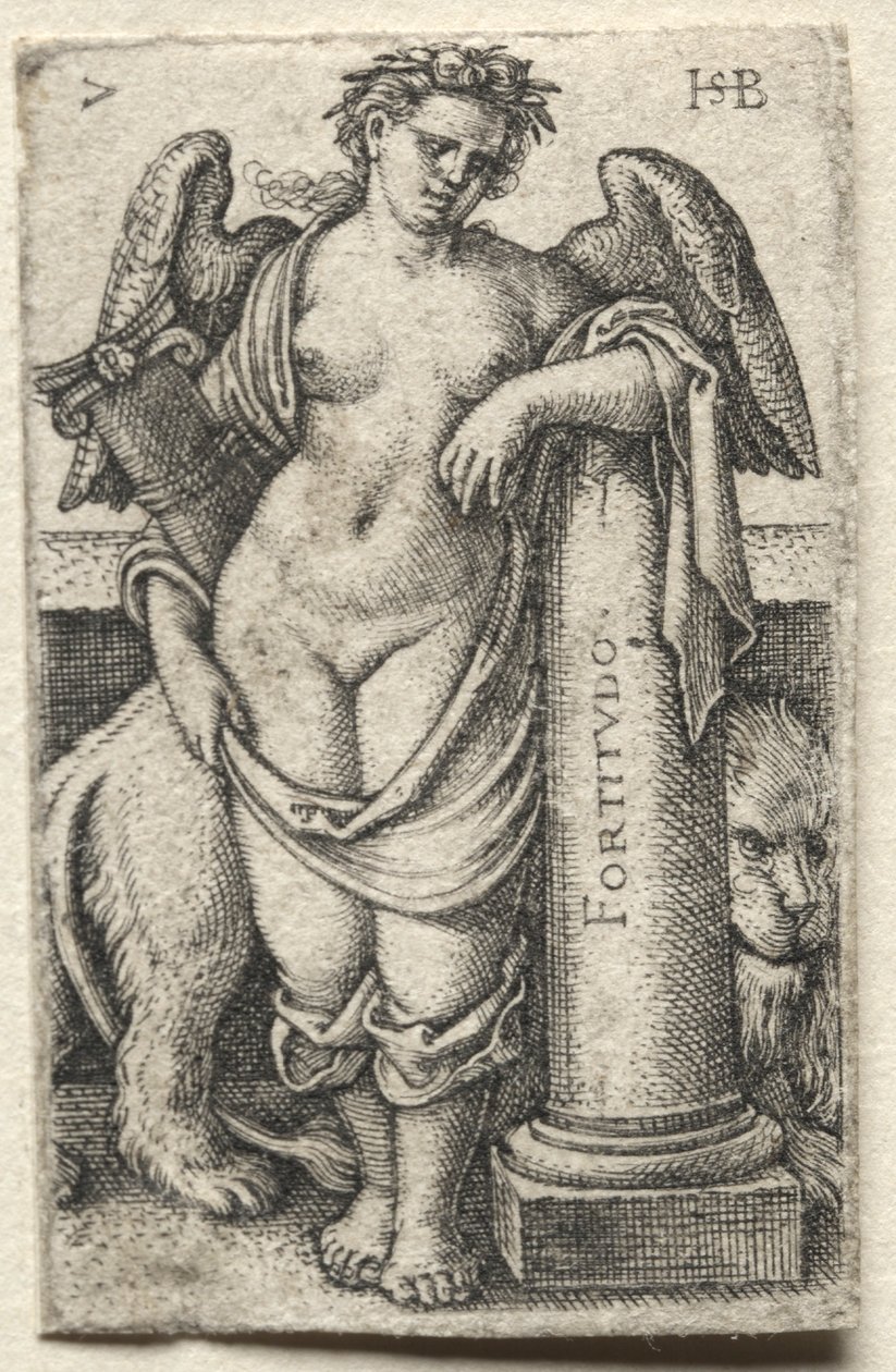 La Connaissance de Dieu et les Sept Vertus Cardinales : La Force - Fortitudo - Hans Sebald Beham