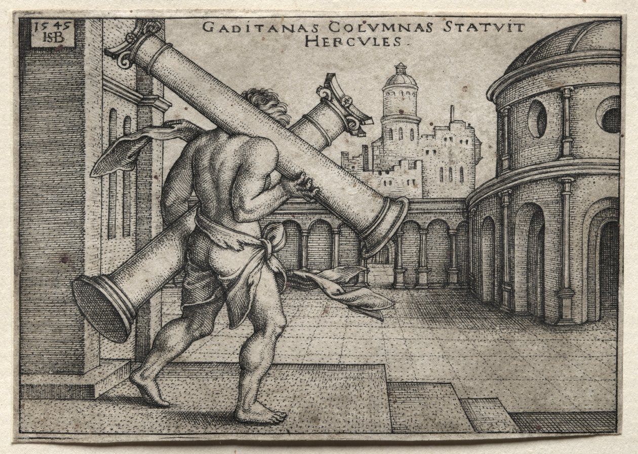 Hercule portant les colonnes de Gadès - Hans Sebald Beham