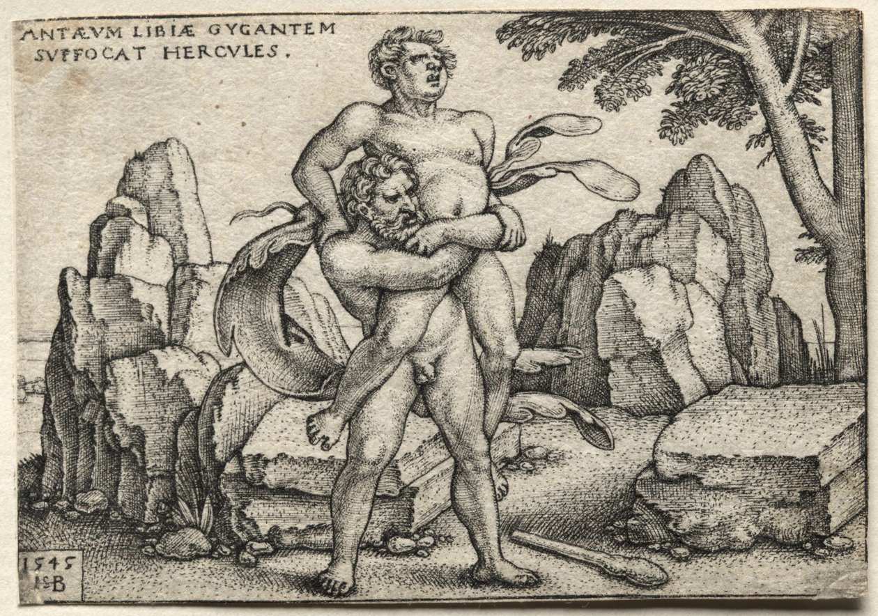 Hercule écrasant Antée - Hans Sebald Beham