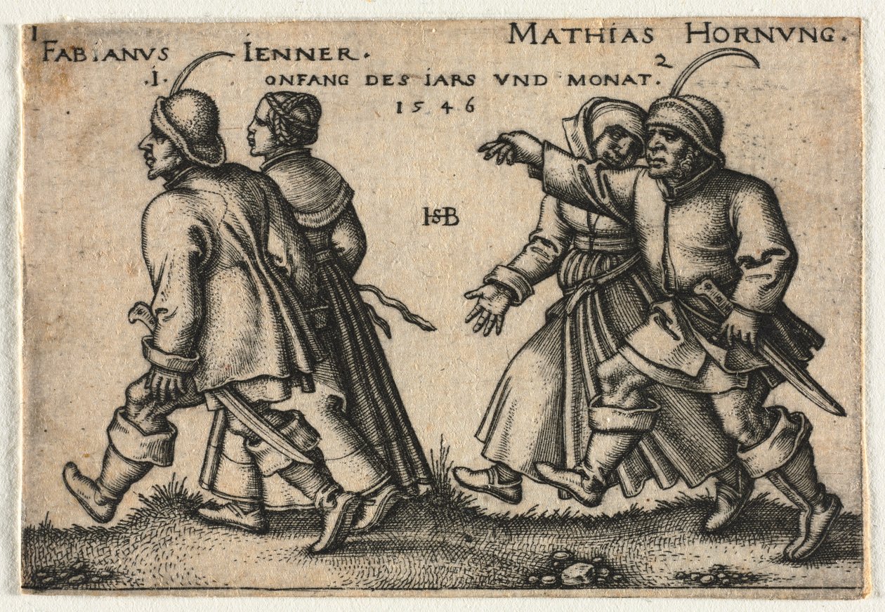 Le Mariage Paysan ou les Douze Mois: 1-Fabianus Jenner 2-Mathias Hornung - Hans Sebald Beham