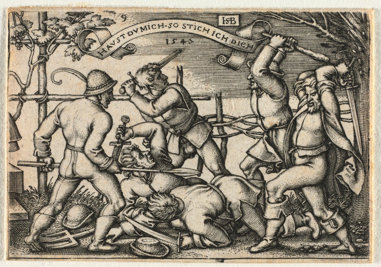 Le Mariage paysan ou les Douze Mois: No. 9 - Hans Sebald Beham