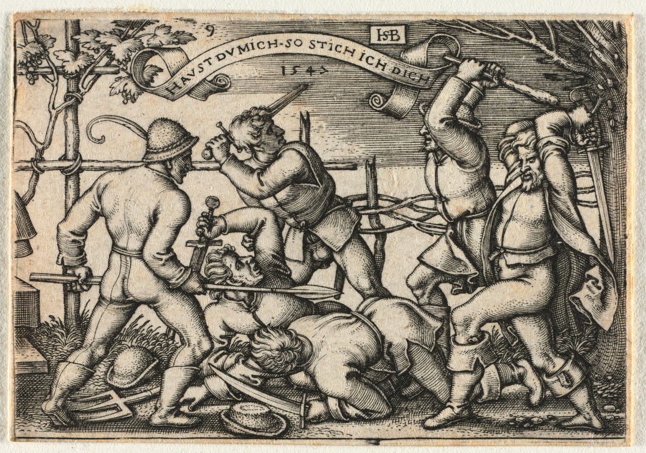 Le mariage paysan ou les Douze Mois : n° 9, 1547 - Hans Sebald Beham