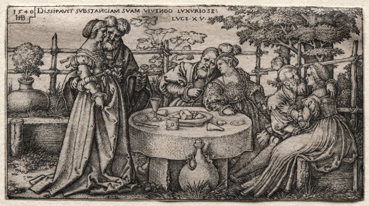 Le fils prodigue : Gaspillant sa fortune - Hans Sebald Beham