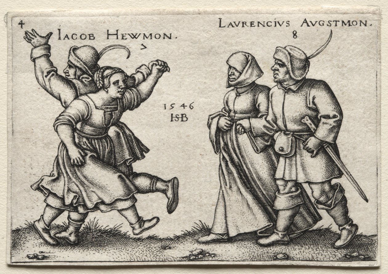 Le mariage villageois : Jacob Hewmon / Lawrencius Augstmon - Hans Sebald Beham