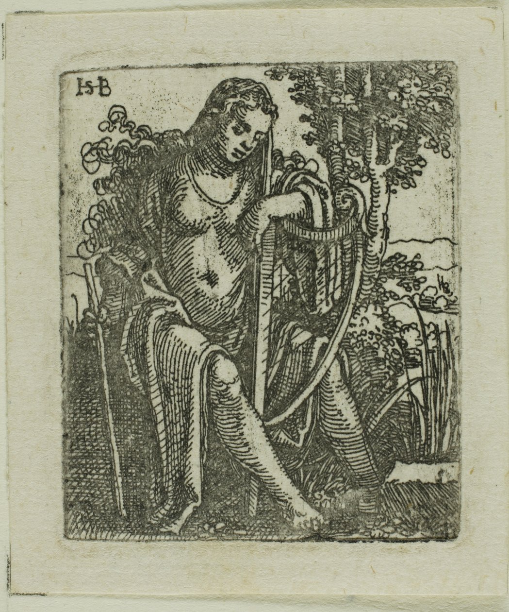 Femme avec une harpe - Hans Sebald Beham