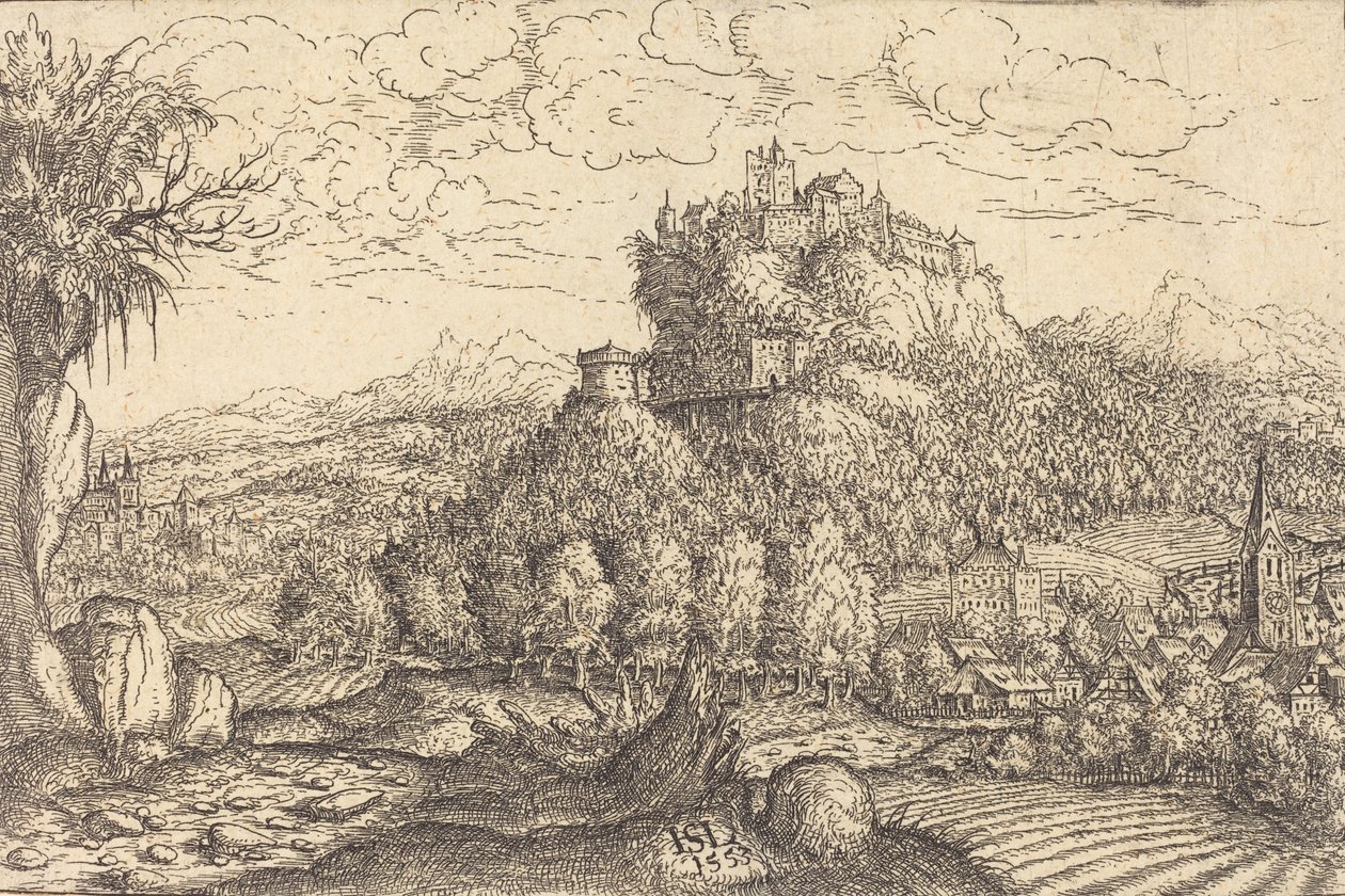 Paysage avec un château au centre, 1553 - Hans Sebald Lautensack