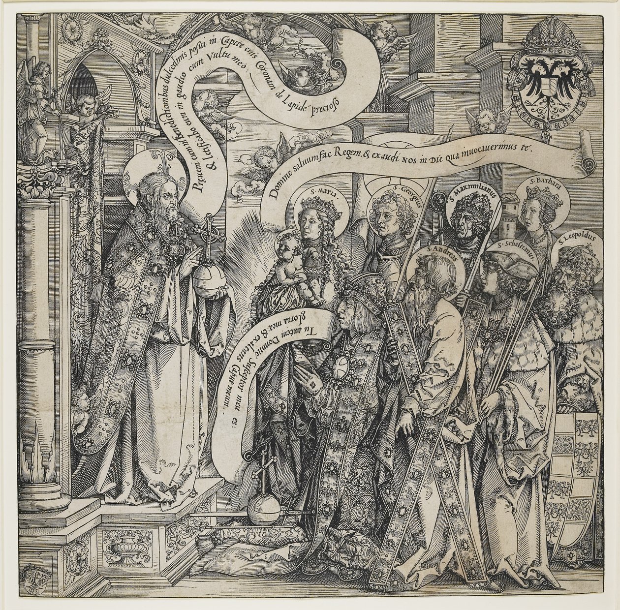 Maximilien présenté par ses saints patrons au Tout-Puissant, 1519 - Hans Springinklee