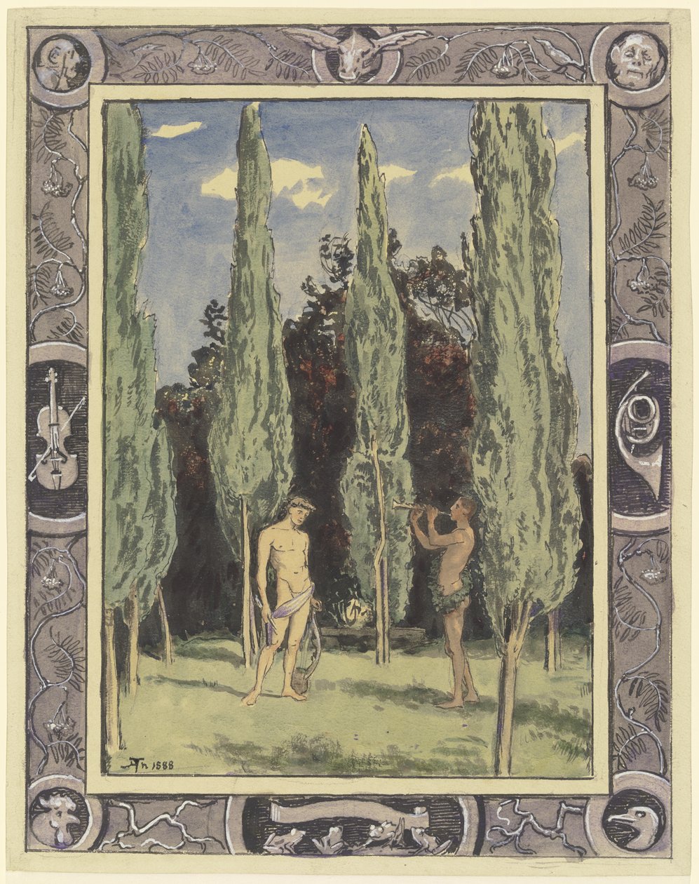 Apollon et Marsyas - Hans Thoma