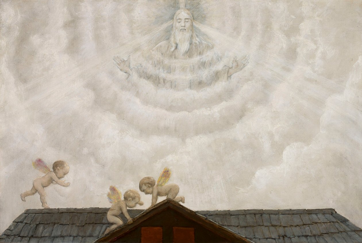 Dieu le Père au-dessus de la crèche - Hans Thoma