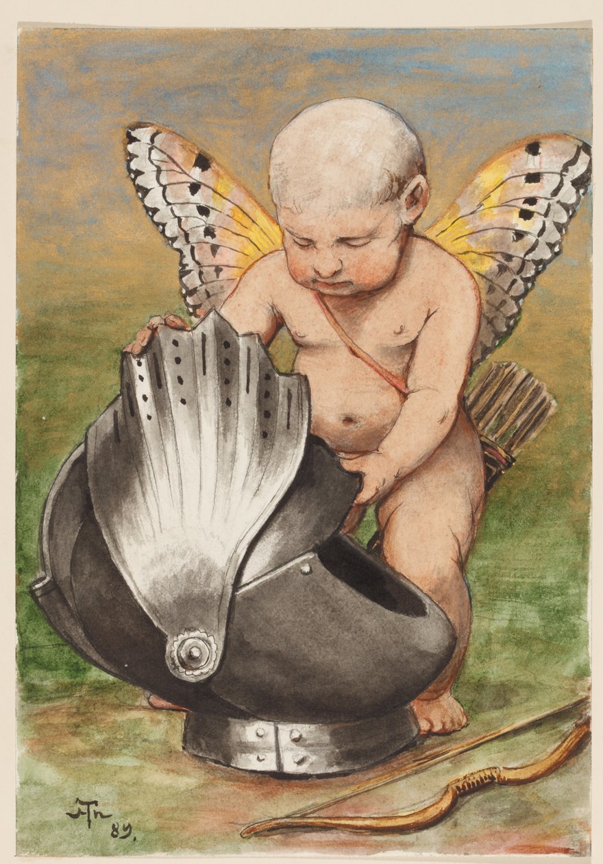 Chérubin avec casque - Hans Thoma