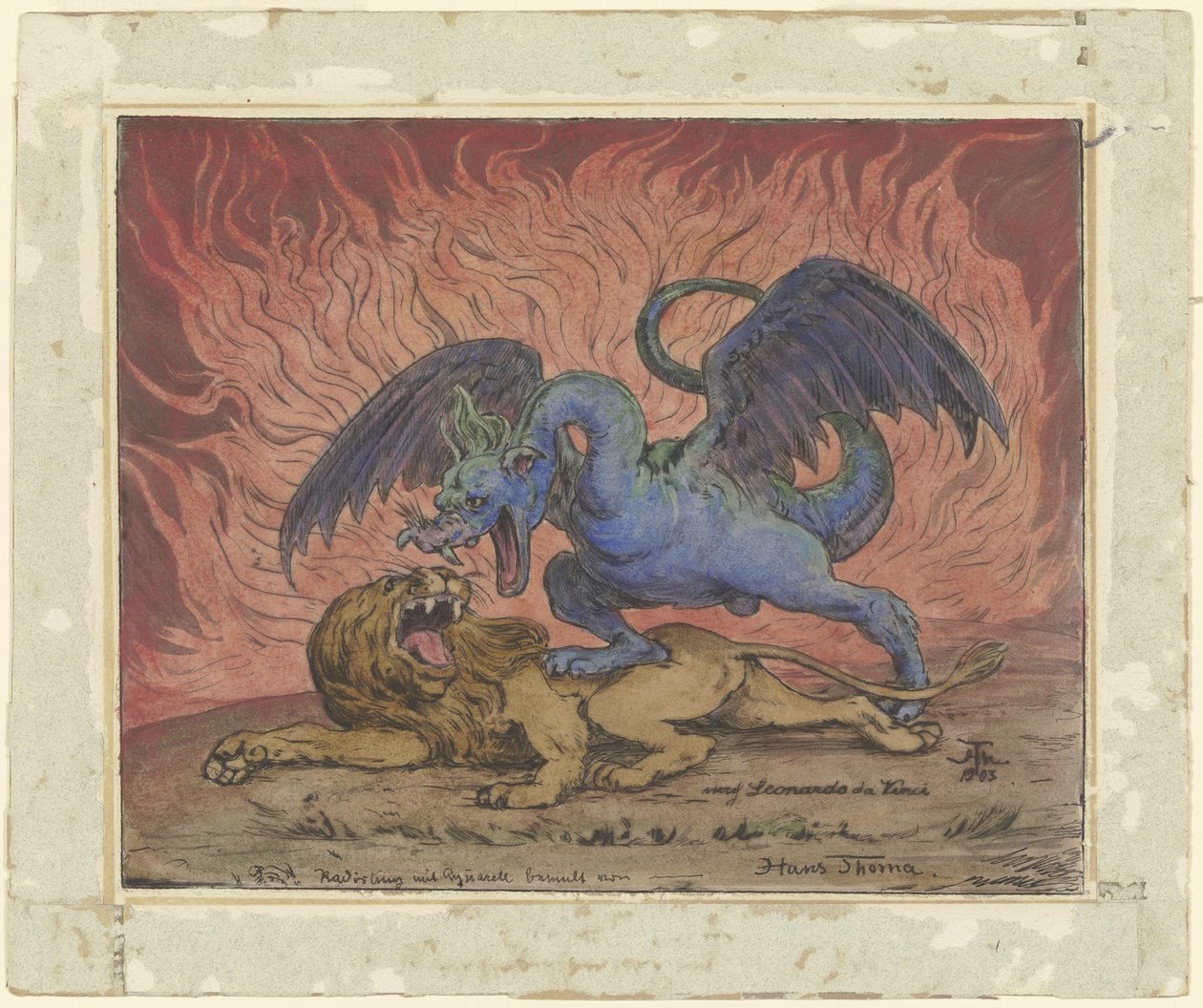 Le dragon et le lion - Hans Thoma