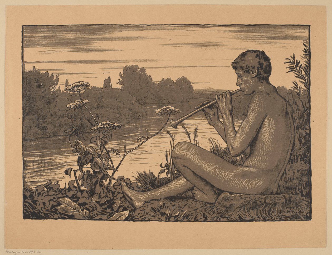 Un faune jouant de la flûte - Hans Thoma