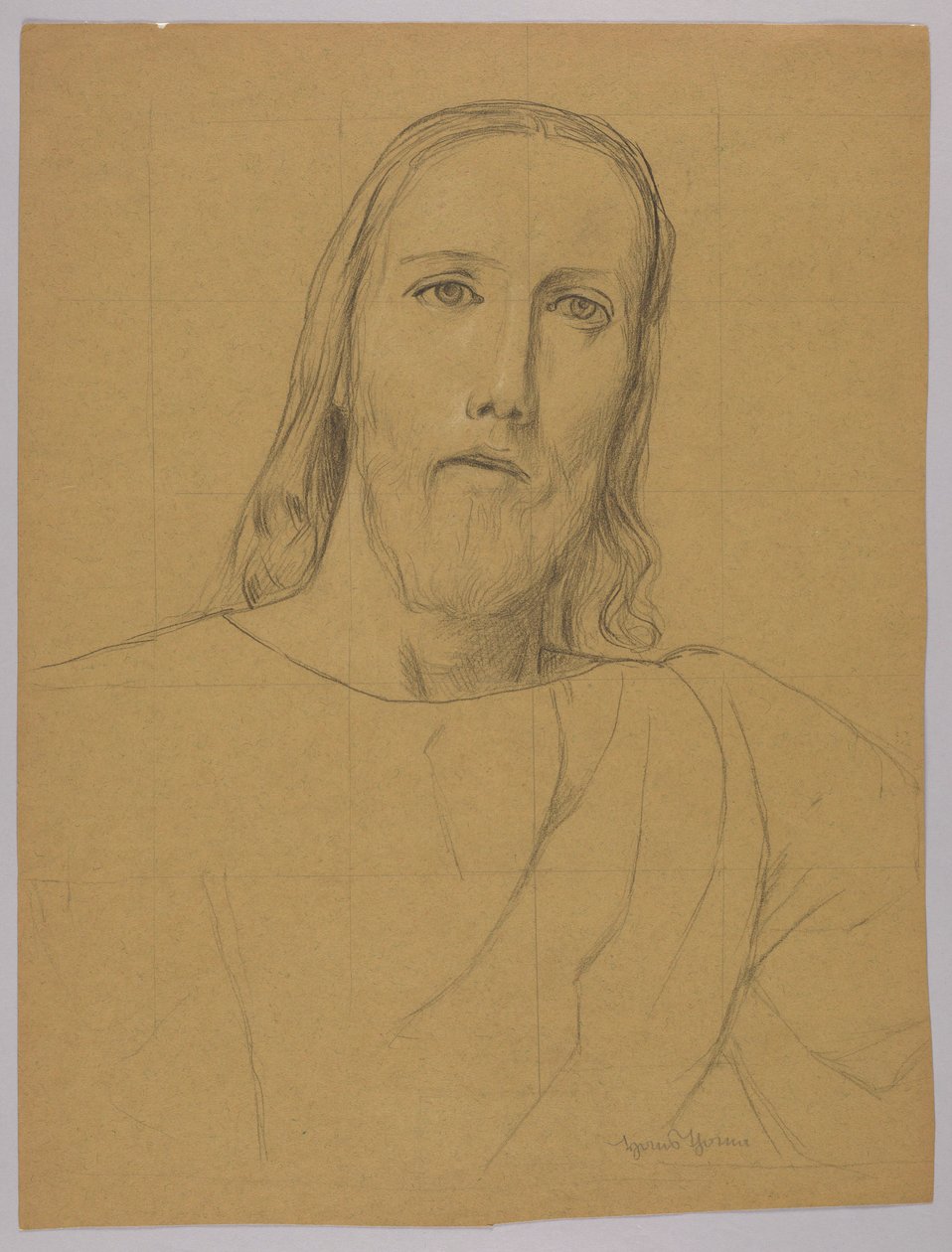 Tête du Christ, verso : Crucifixion du Christ - Hans Thoma