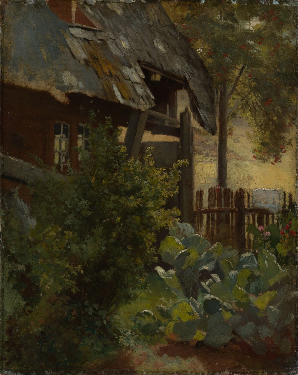 Jardin de choux avec coin de maison - Hans Thoma