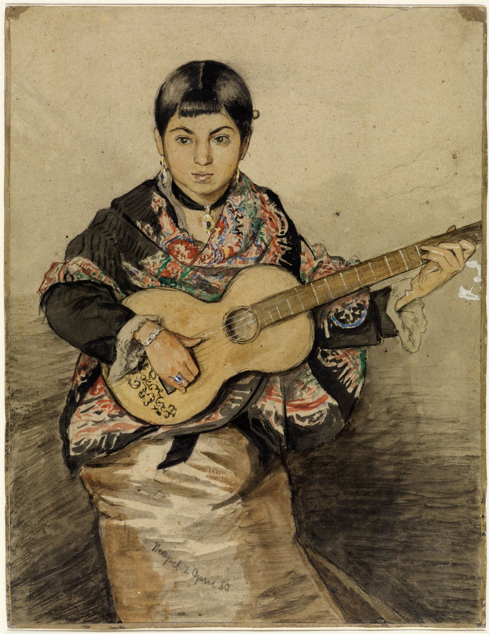 Une Napolitaine avec une guitare - Hans Thoma