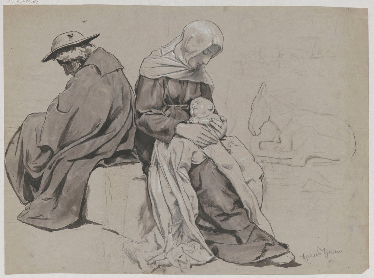 Repos de la Sainte Famille pendant la fuite en Égypte - Hans Thoma
