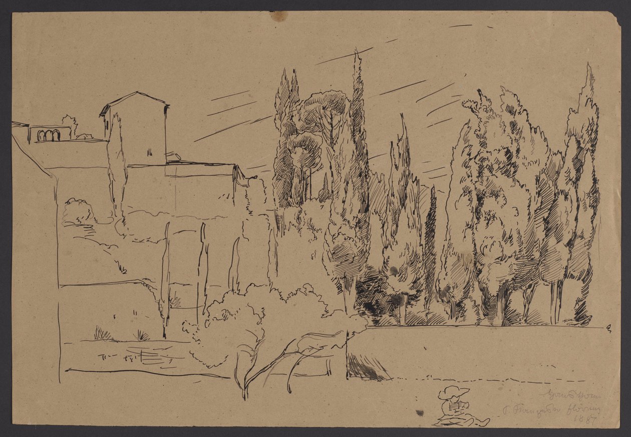 Les environs du couvent de Saint-François à Florence - Hans Thoma