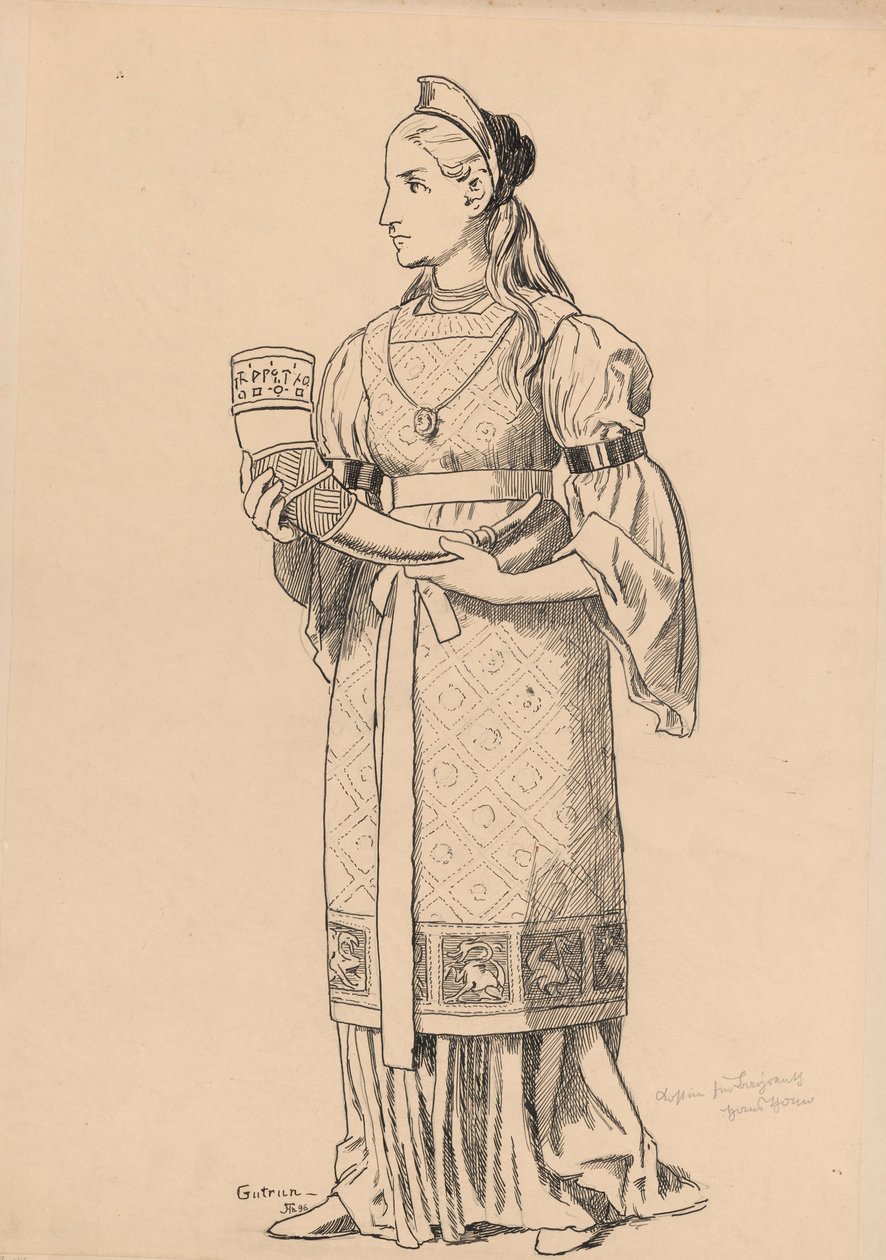 Projet de costume pour Gudrun - Hans Thoma