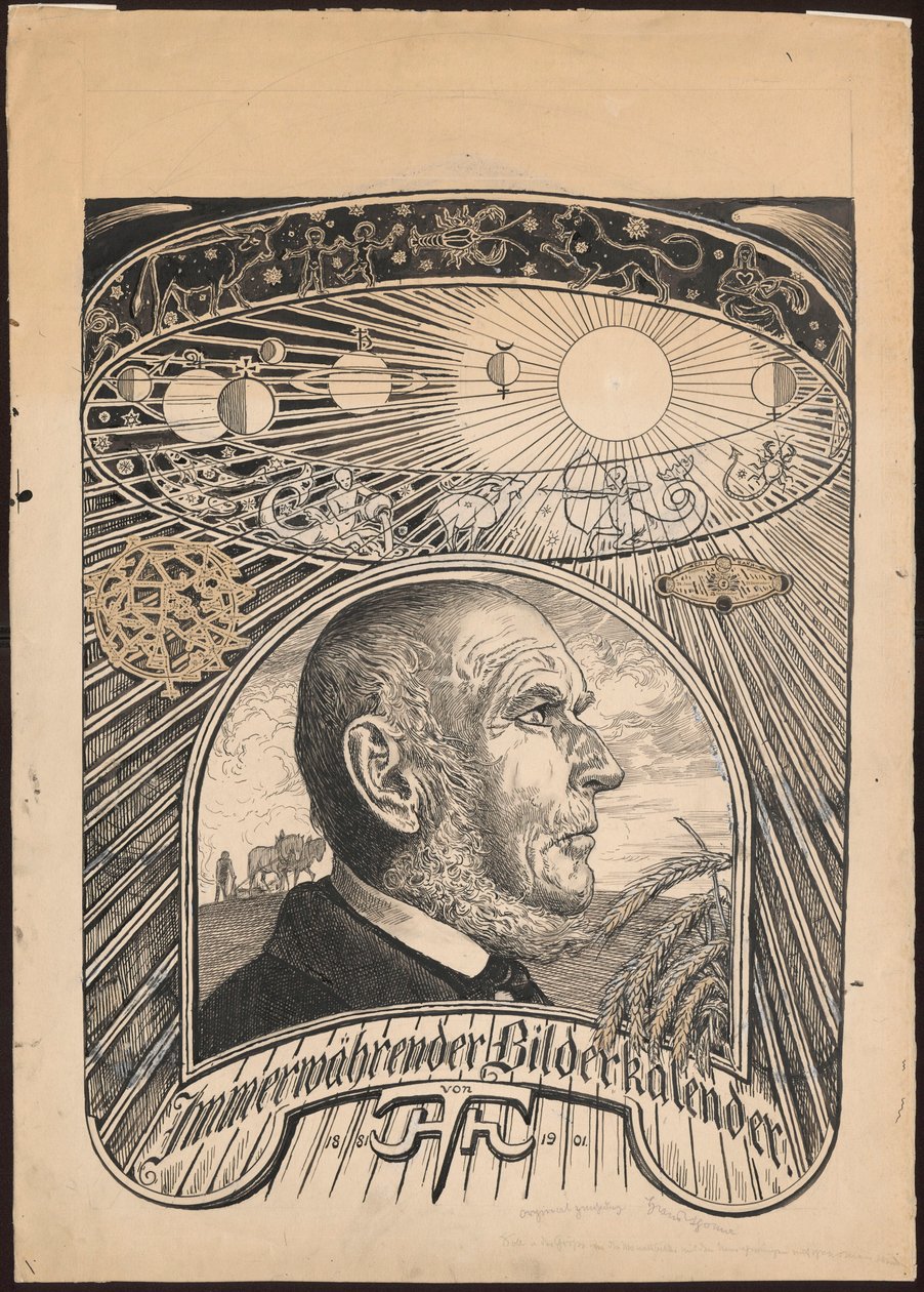 Projet de couverture pour « Le calendrier éternel en images » - Hans Thoma