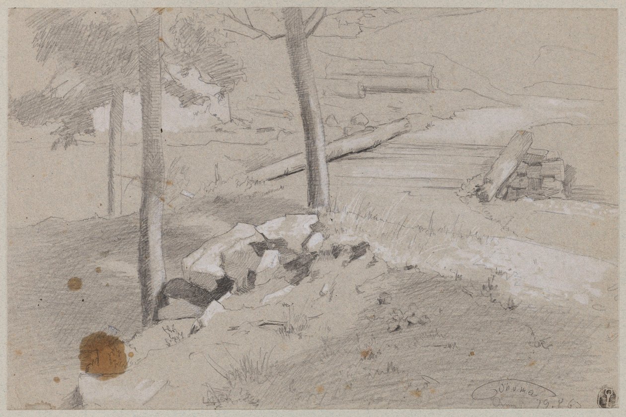 Arbre abattu à la lisière de la forêt - Hans Thoma