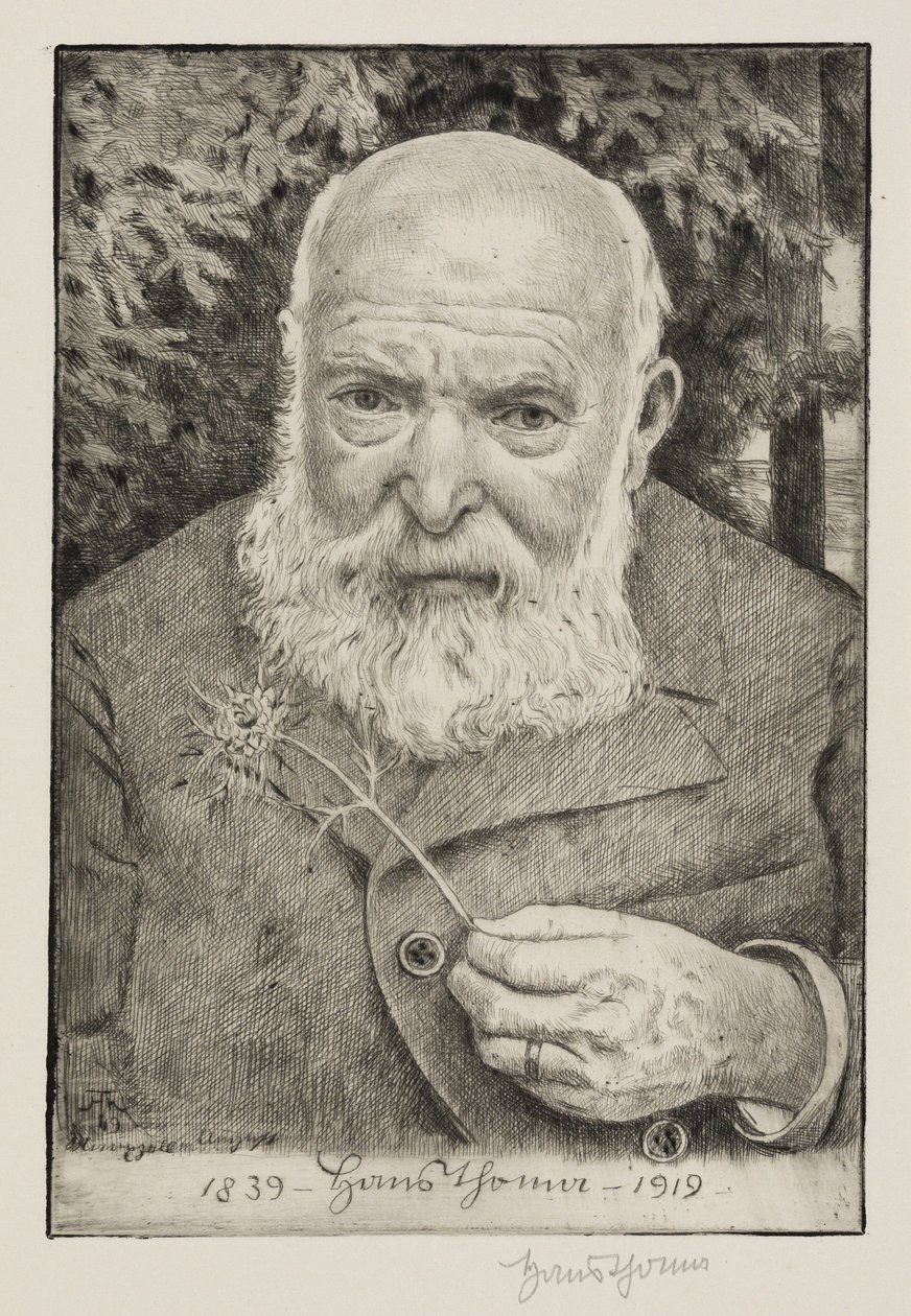 Autoportrait VI avec fleur - Hans Thoma