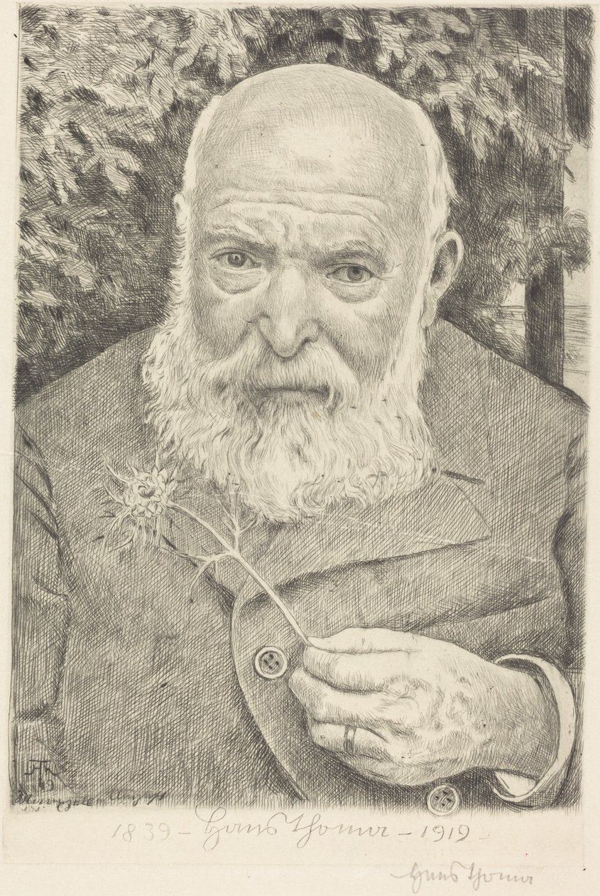 Autoportrait VI avec fleur - Hans Thoma