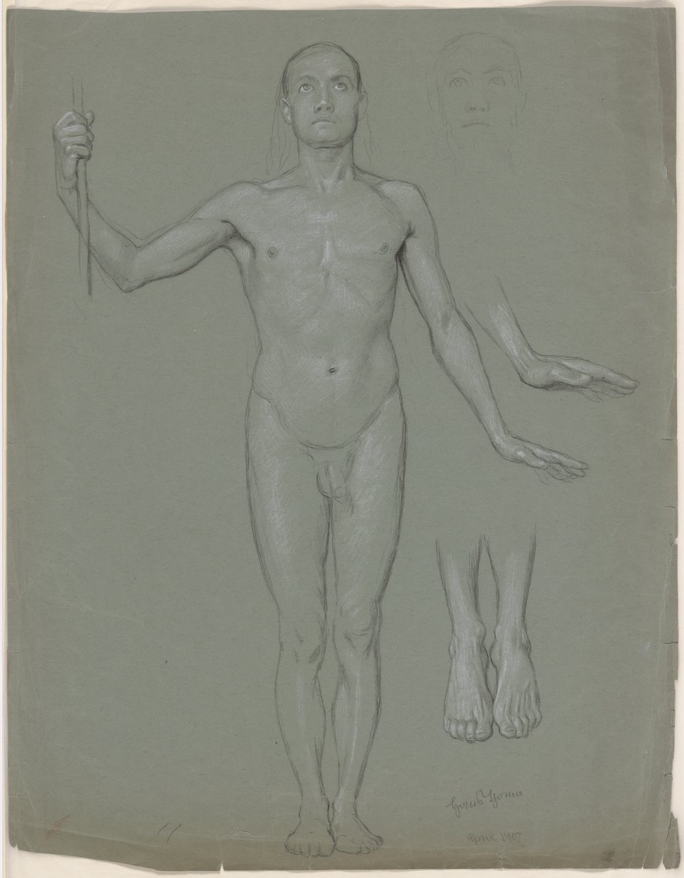 Nu masculin debout - Hans Thoma