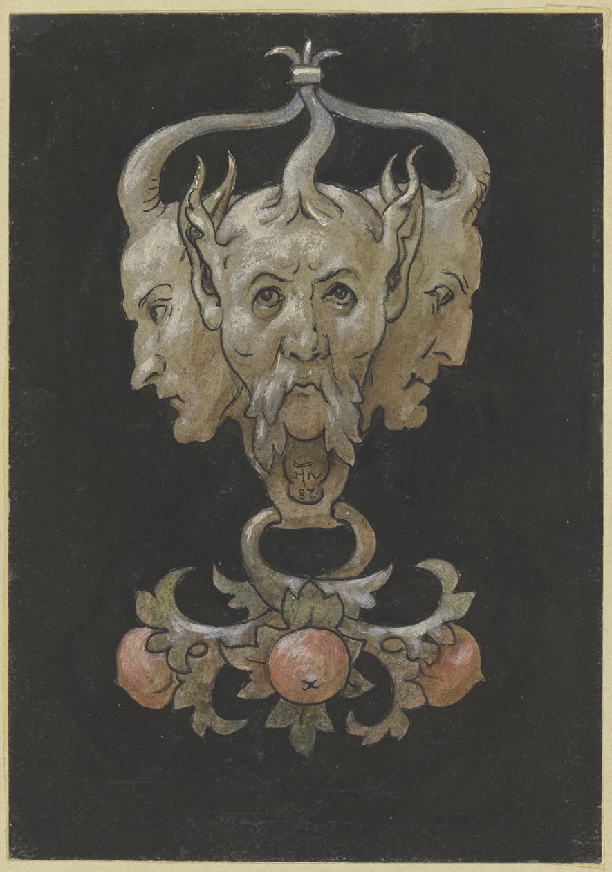Trois masques de satyre - Hans Thoma