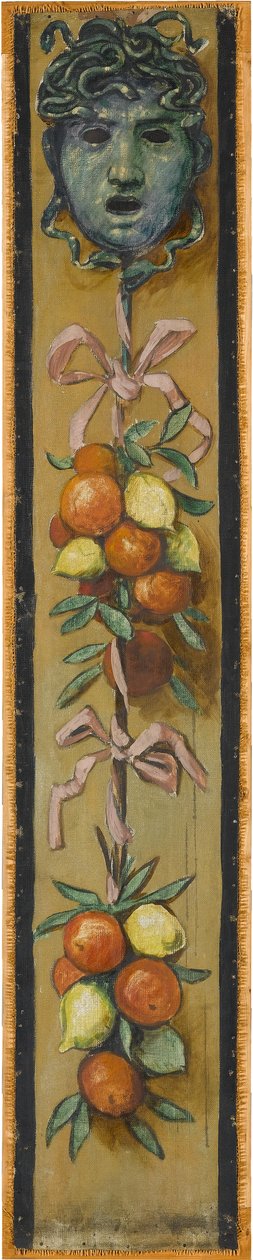 Wandfries aus dem Musiksaal des Hauses Pringsheim, München: Medusenhaupt, Orangen- und Zitronenbündel. Links von Inv.-Nr. 1925 - Hans Thoma