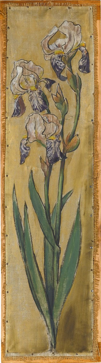 Wandfries aus dem Musiksaal des Hauses Pringsheim, München: Vase mit Schwertlilien - Hans Thoma