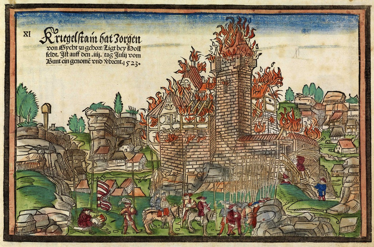 Destruction du château de Krögelstein par la Ligue souabe - Hans Wandereisen