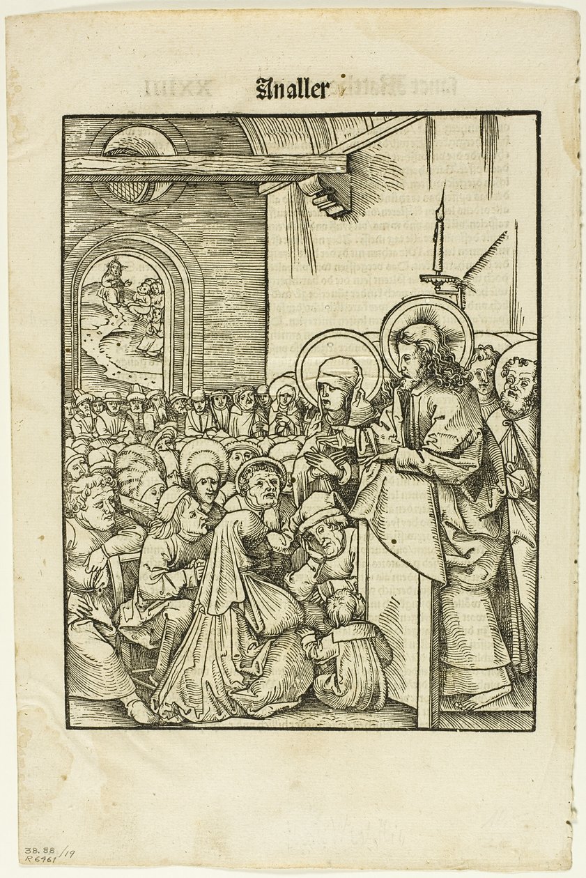 Le Christ prêchant, tiré de Leben Jesu Christi, planche 19 de Gravures sur bois tirées de livres du XVIe siècle - Hans Wechtlin I