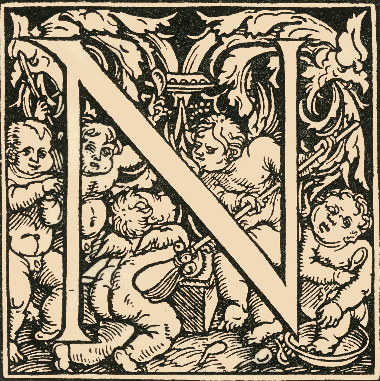 N - Un alphabet par Hans Weiditz, vers 1520-1521 - Hans Weiditz