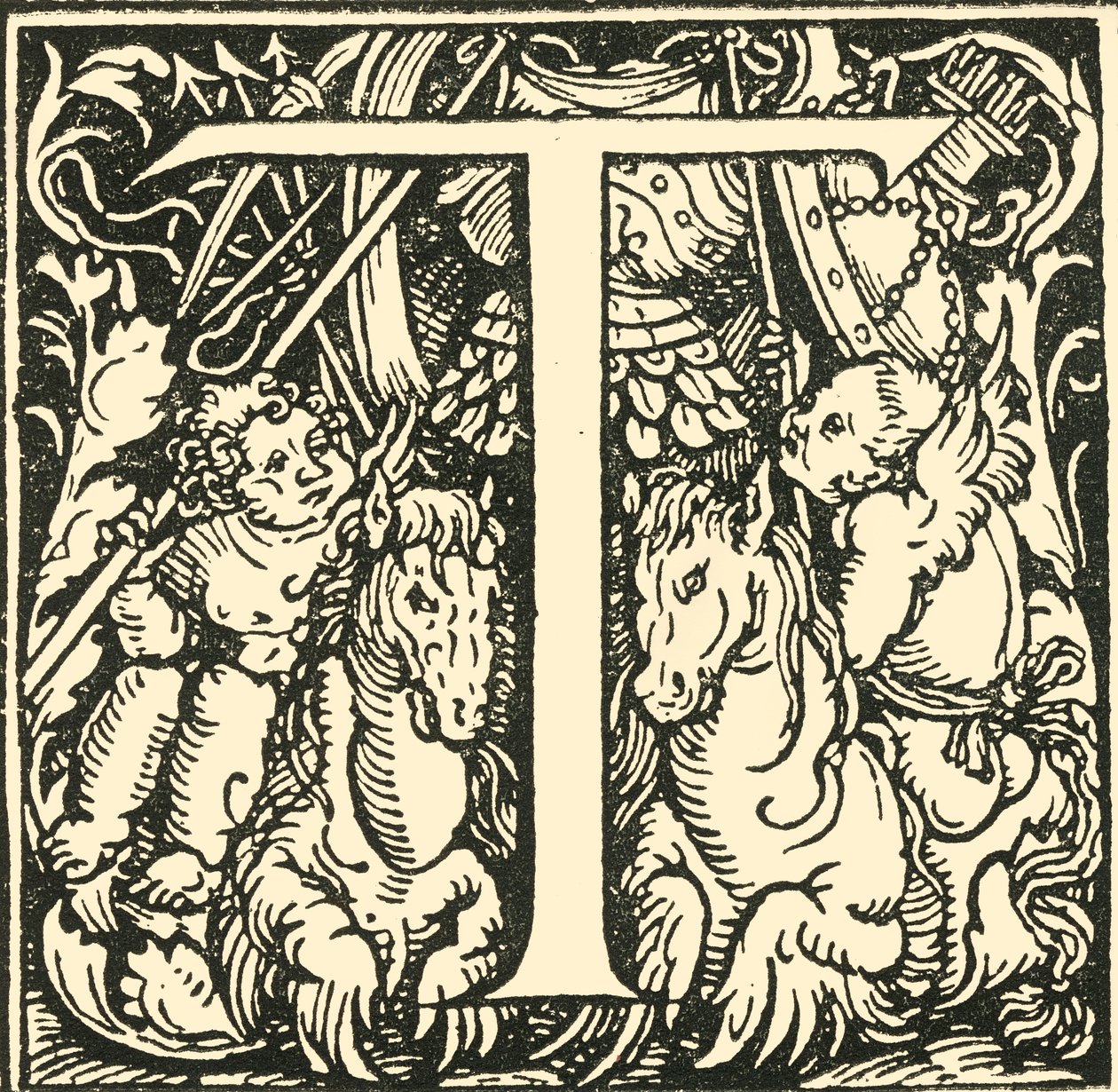 T - Un alphabet par Hans Weiditz, vers 1520-1521, 1908 - Hans Weiditz