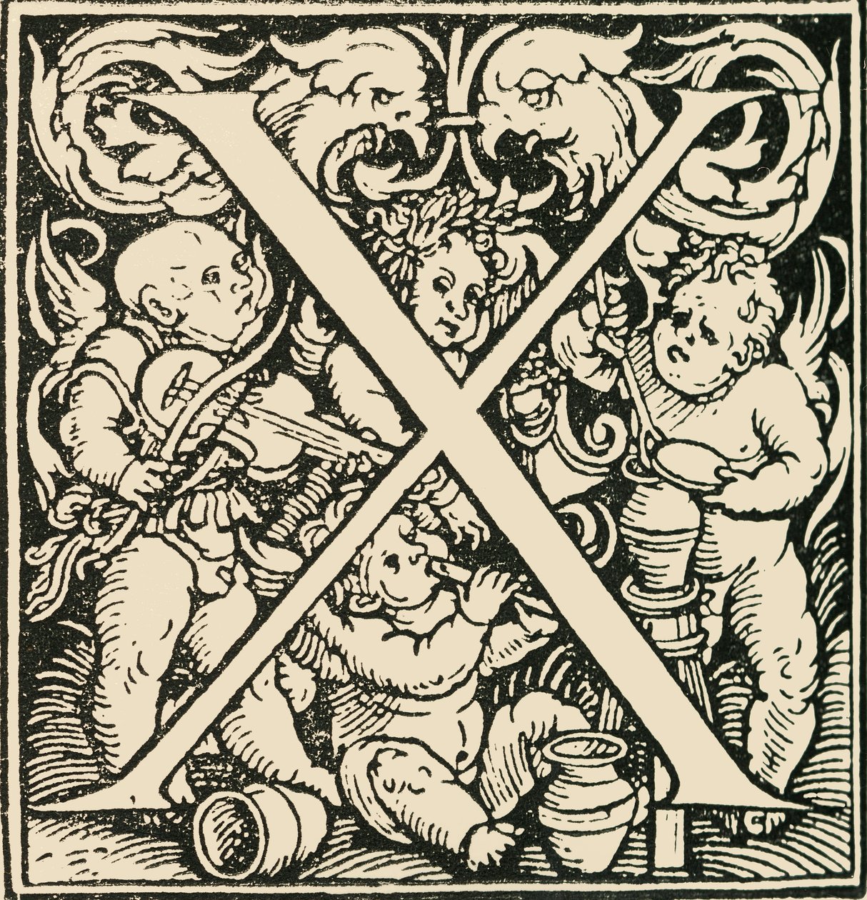 X - Un alphabet par Hans Weiditz, vers 1520-1521 - Hans Weiditz