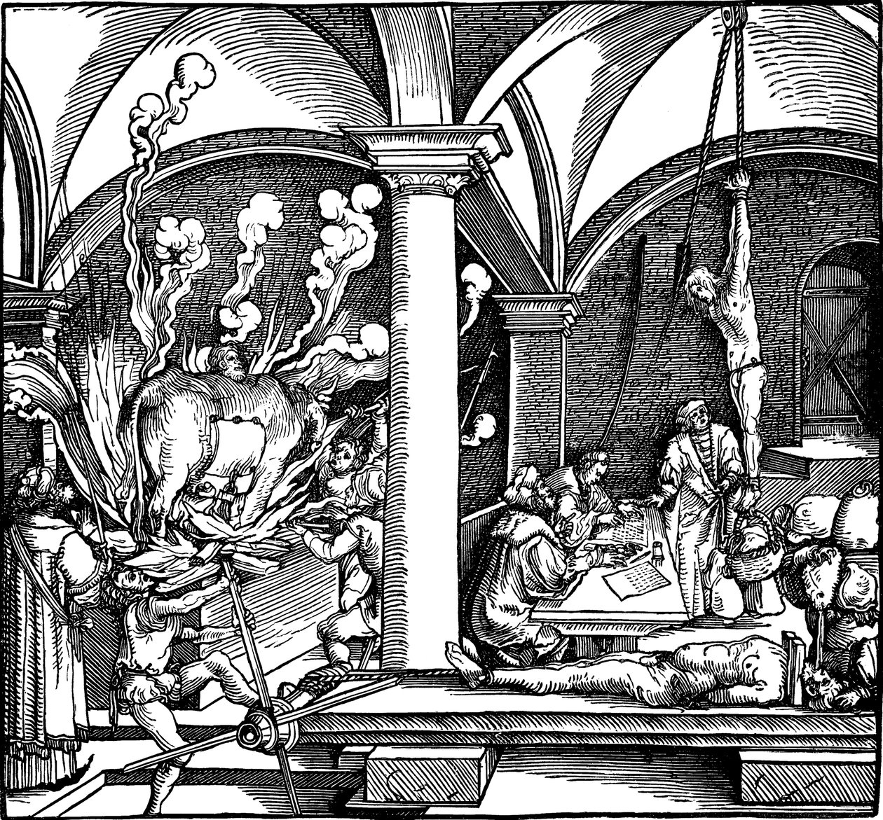 Torture. Illustration du livre Phisicke Against Fortune de Pétrarque, 1532 - Hans Weiditz the Younger