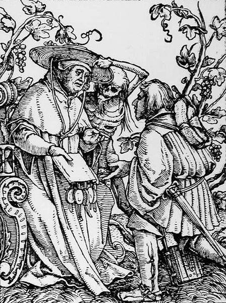 La mort et le cardinal, de La Danse macabre, gravé par Hans Lutzelburger, c.1538 - Hans after Holbein the Younger