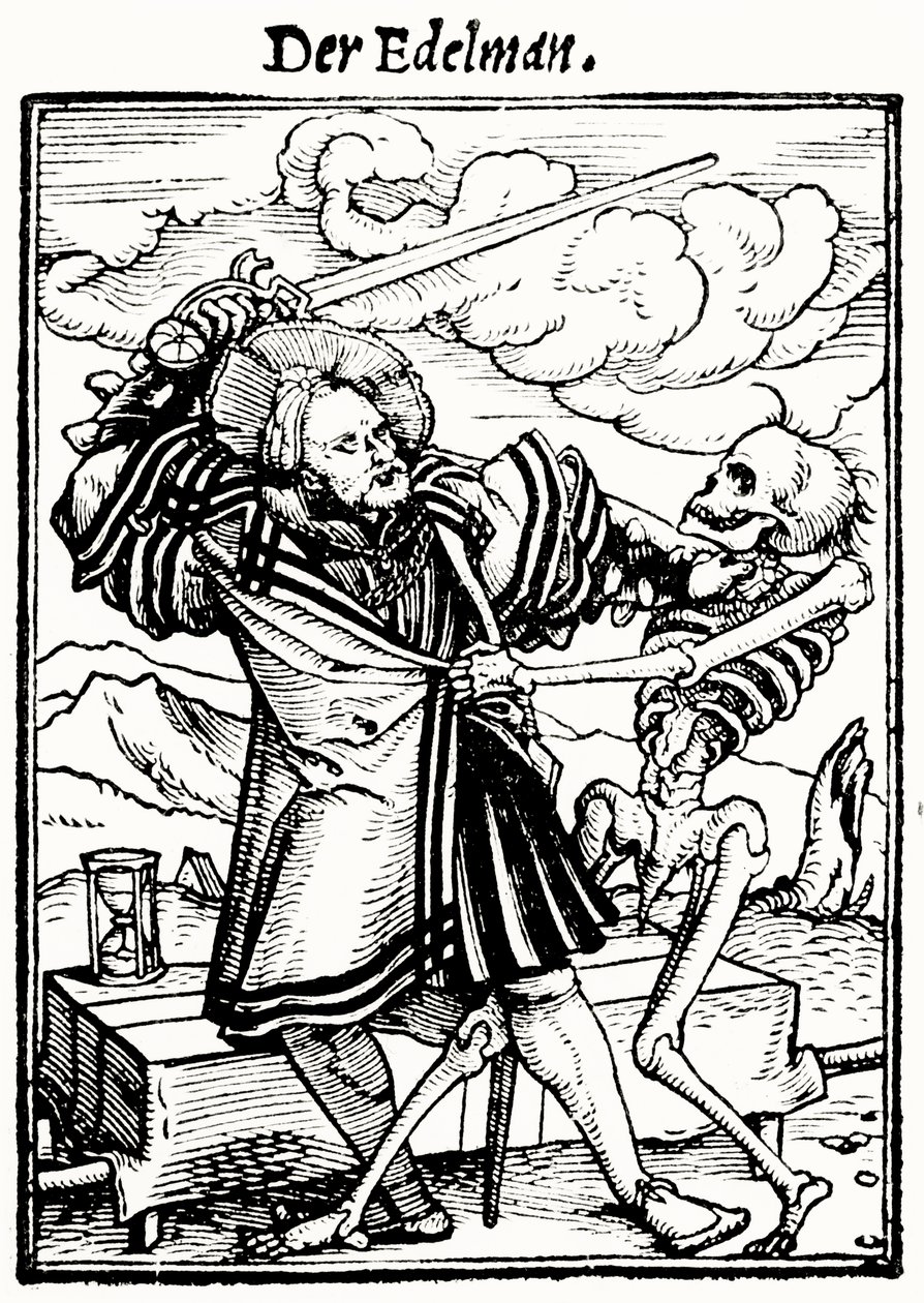 La mort et le noble, de La Danse macabre, gravé par Hans Lutzelburger, c.1538 - Hans after Holbein the Younger