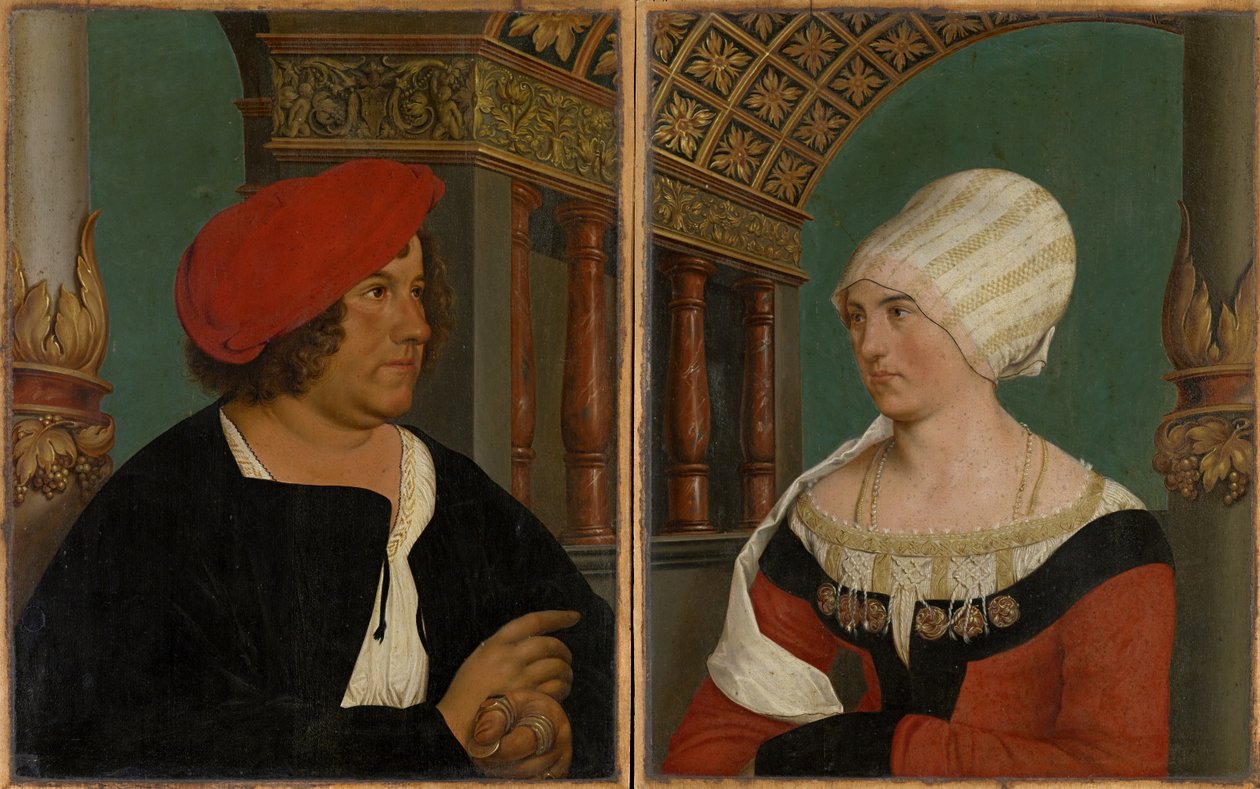 Double portrait du maire de Bâle Jacob Meyer zum Hasen et de sa femme Dorothea Kannengiesser, 1516 - Hans after Holbein the Younger