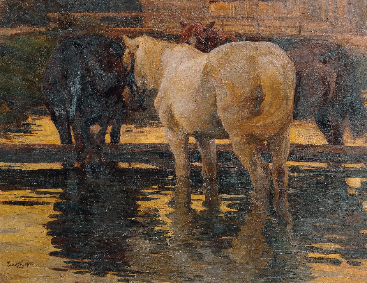 Chevaux dans le gué - Hans von Hayek
