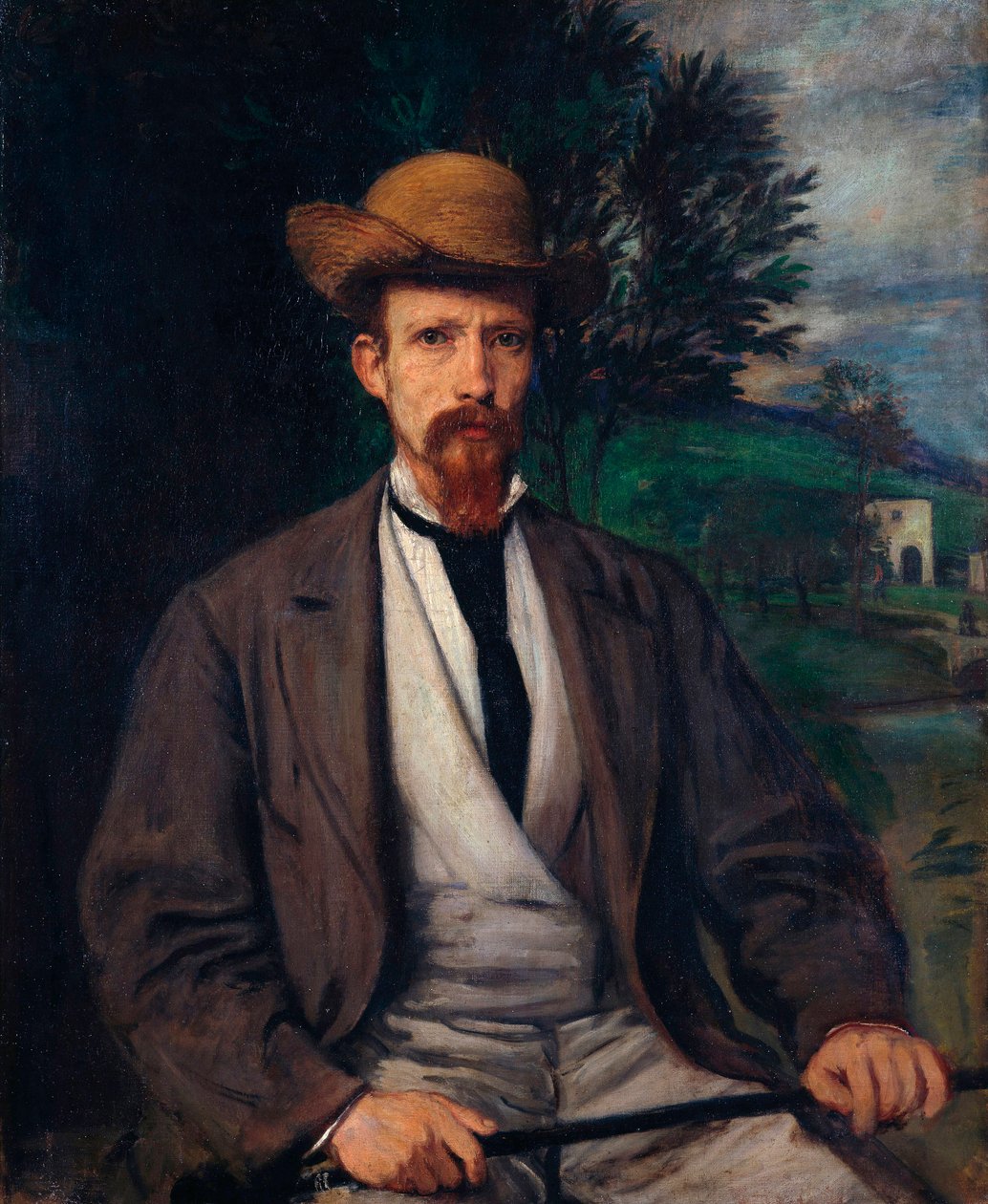 Autoportrait au chapeau jaune - Hans von Marées
