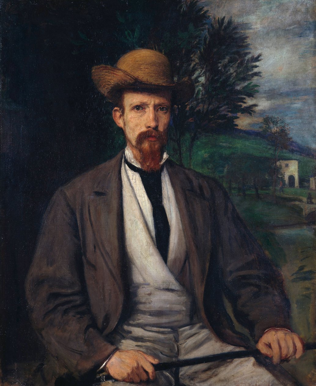 Autoportrait au chapeau jaune - Hans von Marées