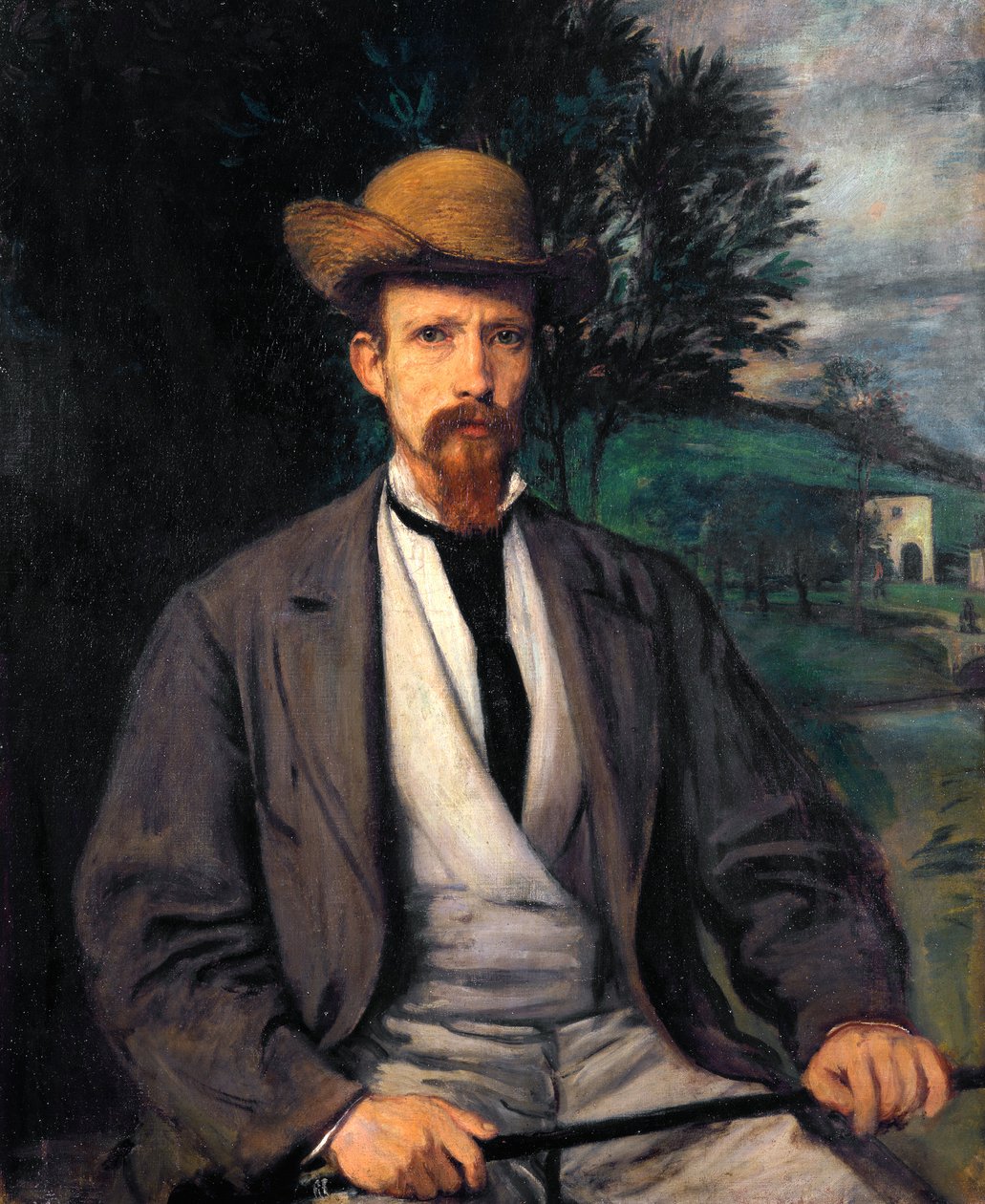 Autoportrait au chapeau jaune - Hans von Marées